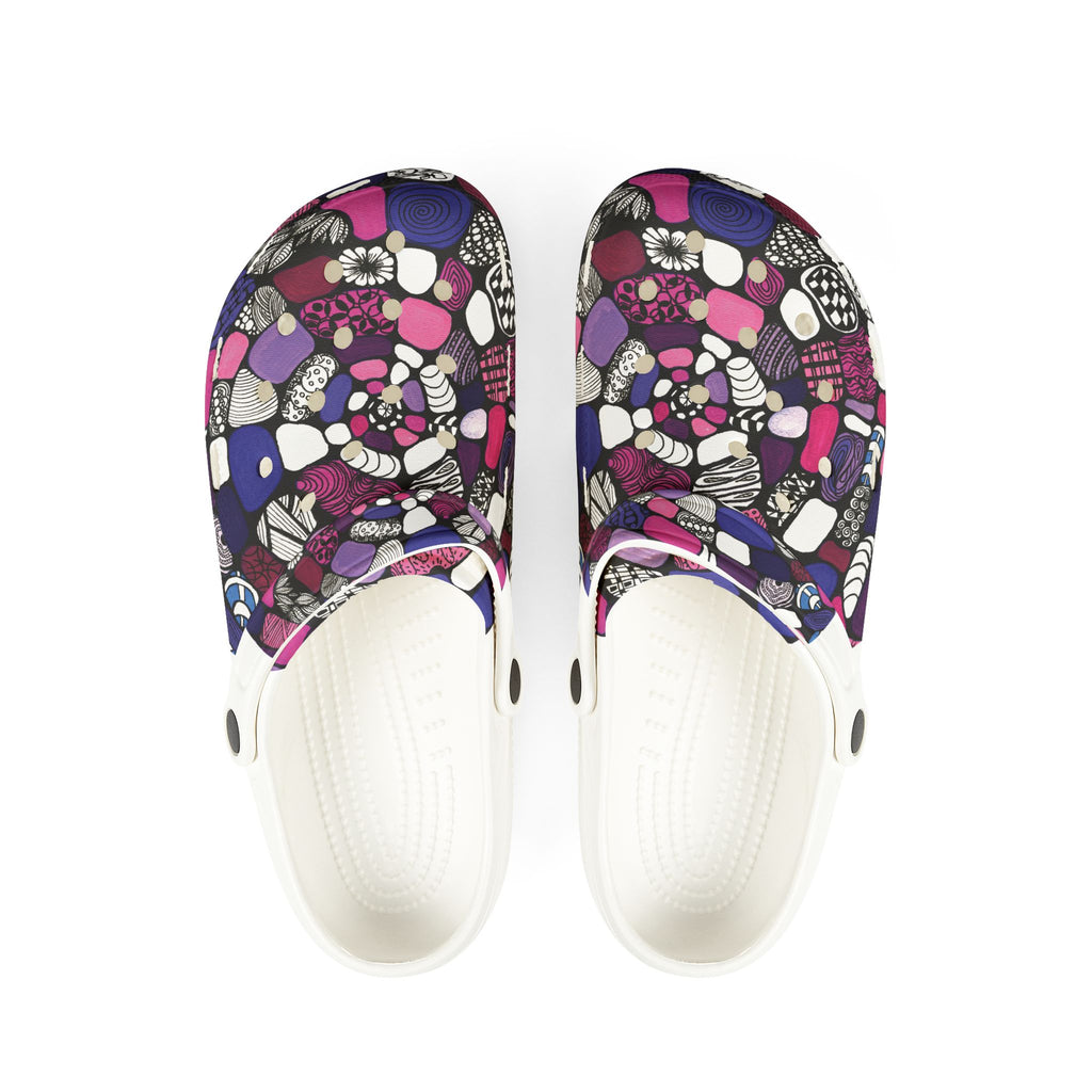 Purple Maze - Lightweight Foam Slip‑Ons with Original Art by Ori Dinur