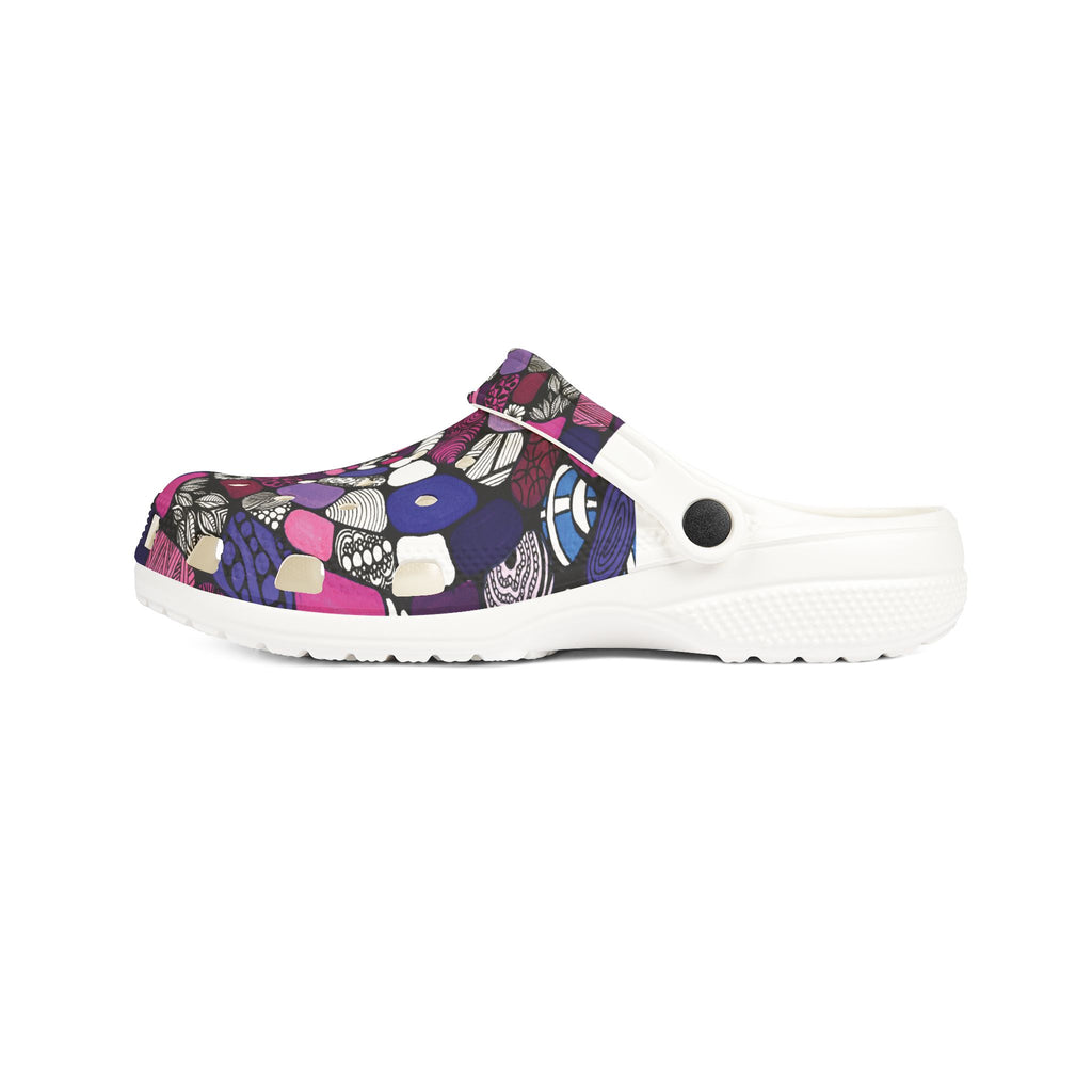 Purple Maze - Lightweight Foam Slip‑Ons with Original Art by Ori Dinur