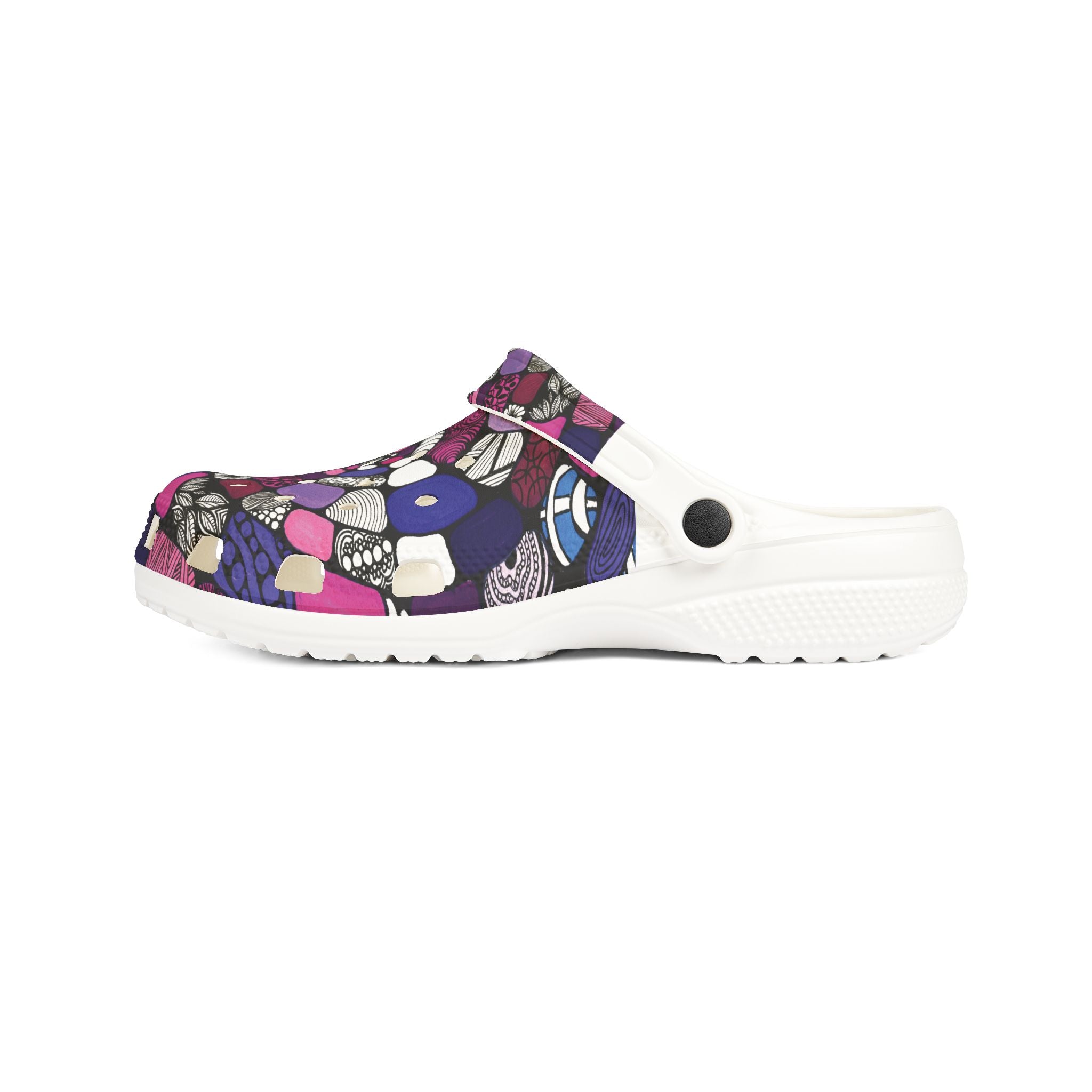 Purple Maze - Lightweight Foam Slip‑Ons with Original Art by Ori Dinur