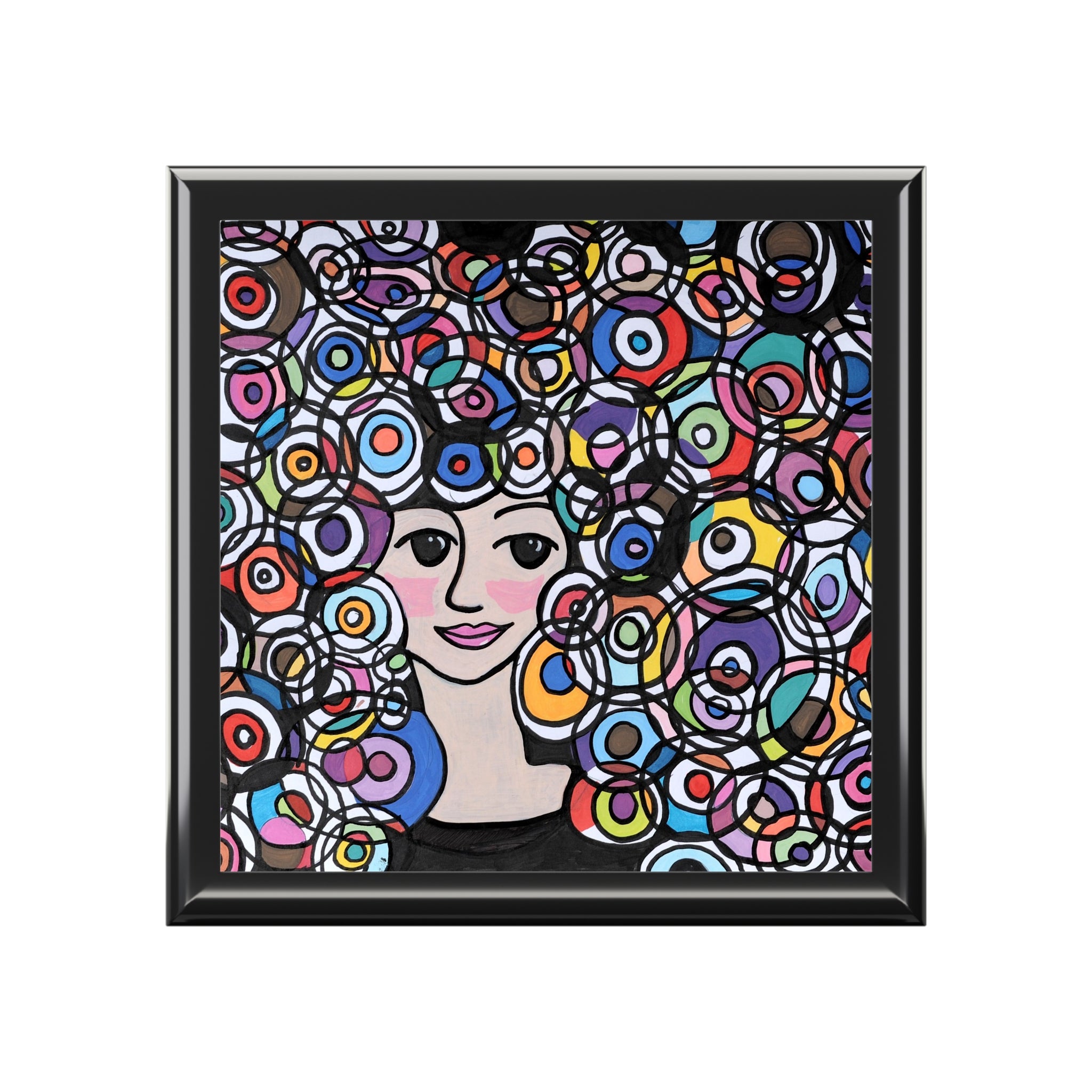 Colorful Whimsy Jewelry Box — Abstract Floral Portrait Keepsake Box
