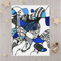Abstract Blue Doodle Toddler Blanket