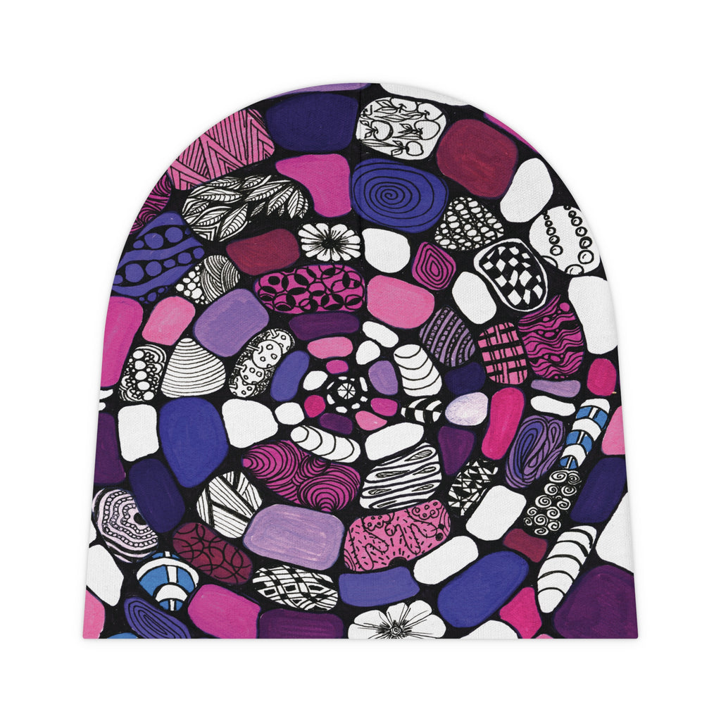 Purple Maze - Baby Beanie with Original Art by Ori Dinur