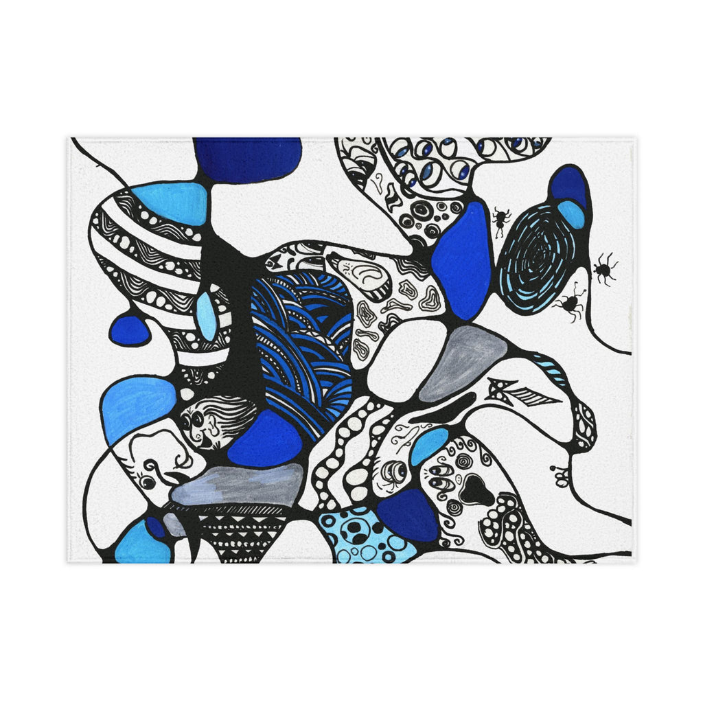 Abstract Blue Doodle Toddler Blanket