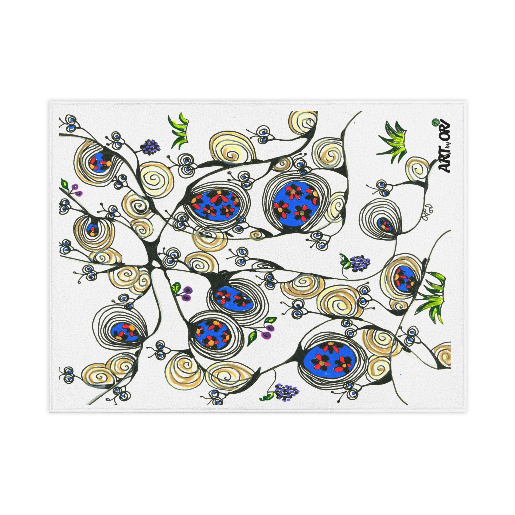 Toddler Blanket — Whimsical Floral Vine Art Blanket for Kids