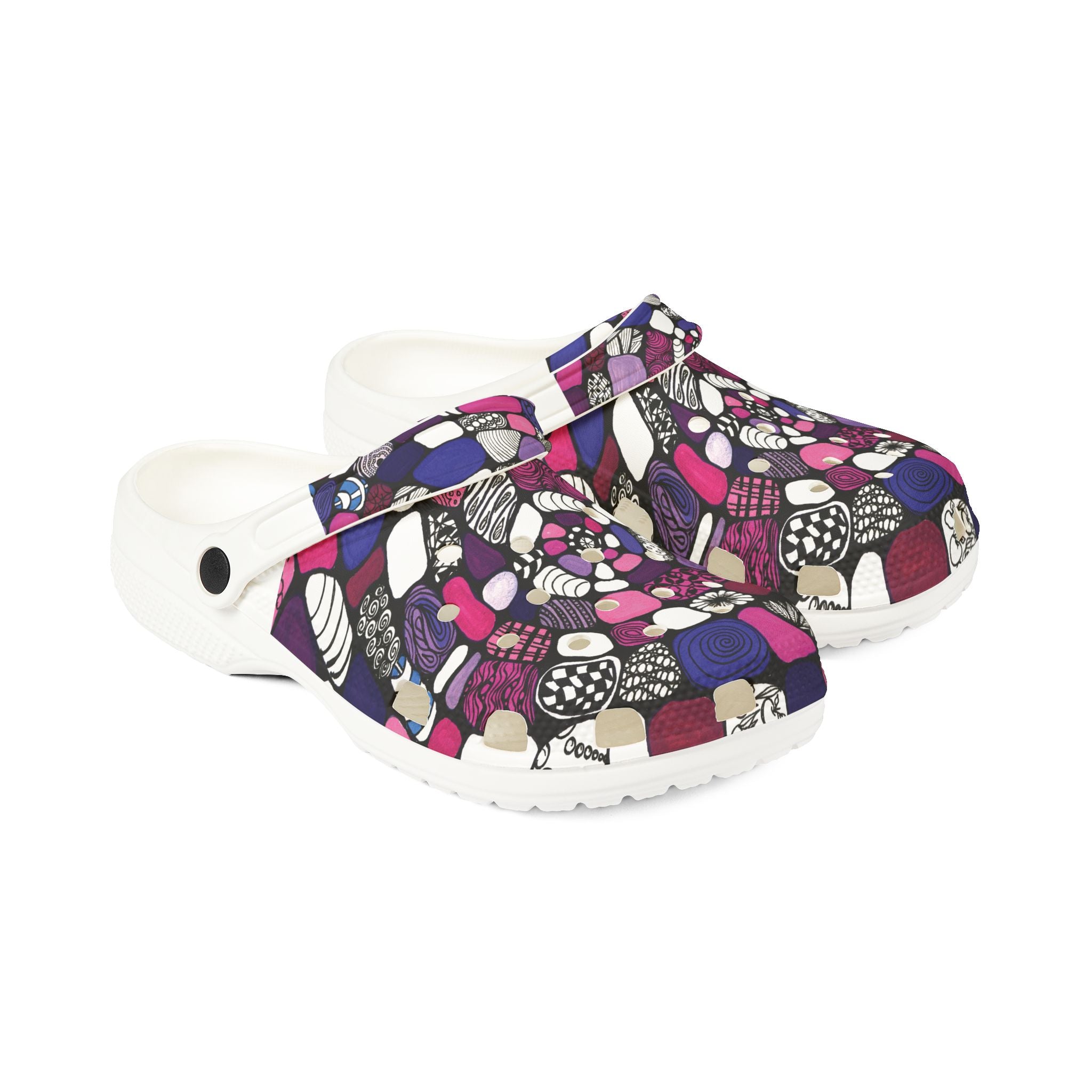 Purple Maze - Lightweight Foam Slip‑Ons with Original Art by Ori Dinur