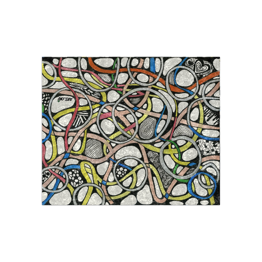 Crushed Velvet Blanket — Colorful Abstract Ribbon Pattern Throw for Living Room & Bedroom