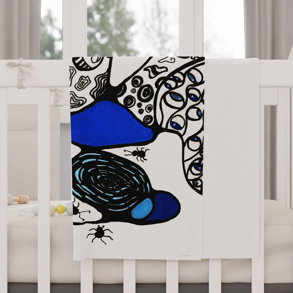Abstract Blue Doodle Toddler Blanket