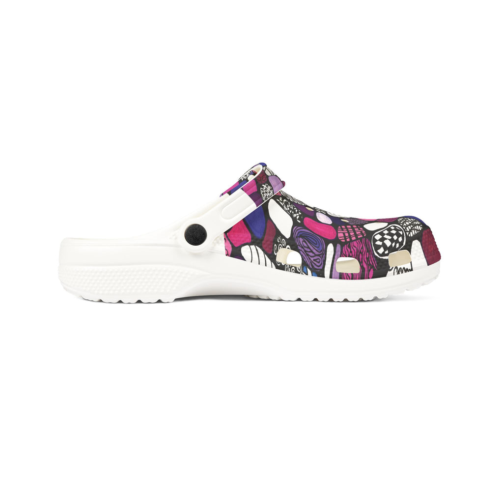 Purple Maze - Lightweight Foam Slip‑Ons with Original Art by Ori Dinur
