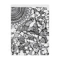 Minky Blanket — Black & White Hand-Drawn Doodle Mandala Throw