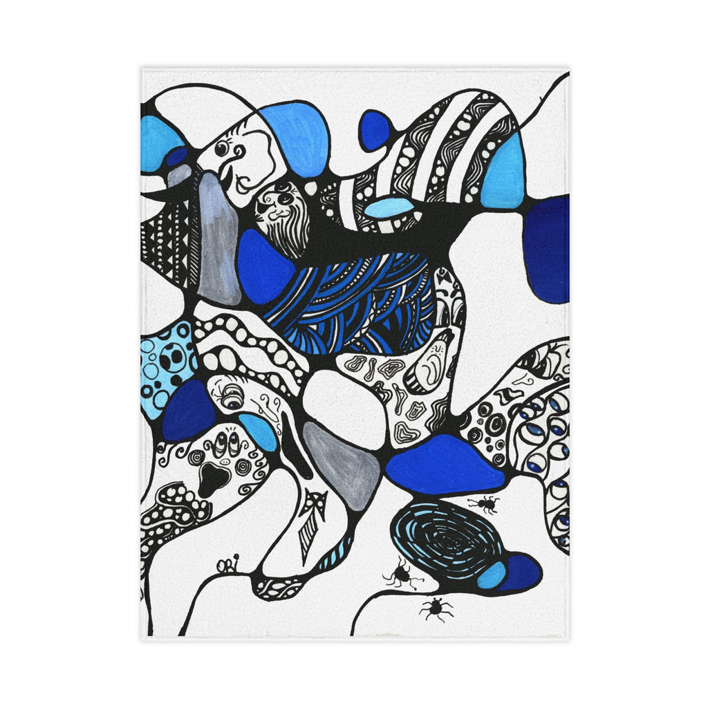 Abstract Blue Doodle Toddler Blanket