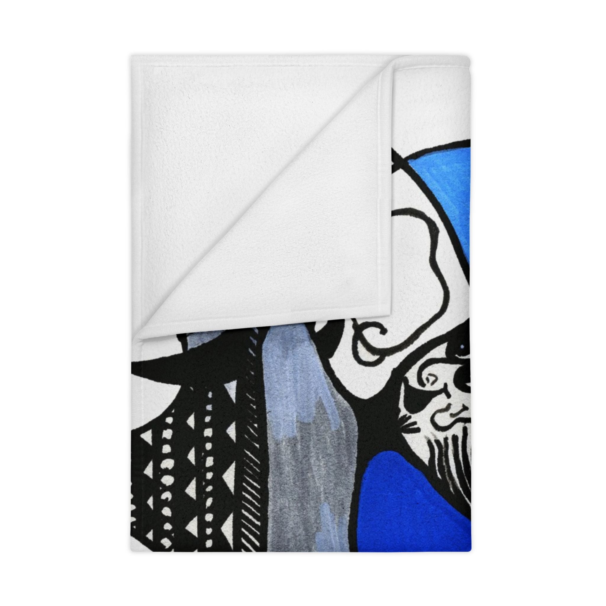 Abstract Blue Doodle Toddler Blanket
