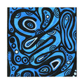 Blue Abstract Swirl Tablecloth — Bold Modern Geometric Table Cover