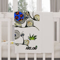 Toddler Blanket — Whimsical Floral Vine Art Blanket for Kids