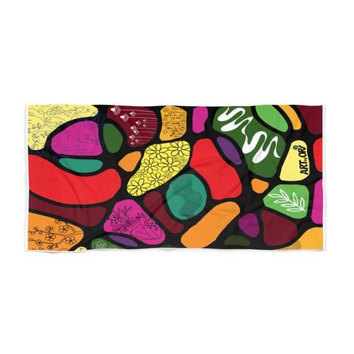 Abstract Colorful Pebble Beach Towel — Vibrant Summer Swim & Pool Towel