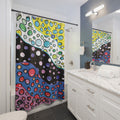 Abstract Bubble Wave Shower Curtain — Colorful Pop Art Bathroom Decor