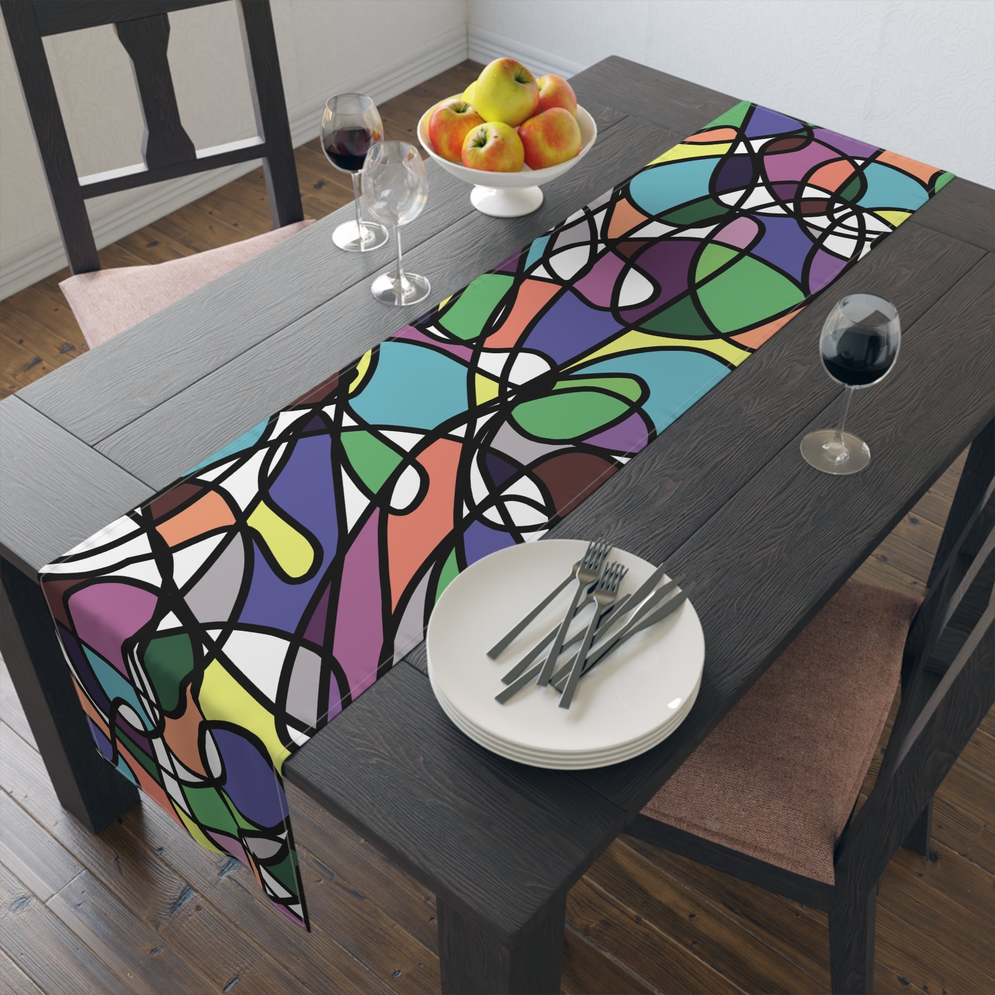 Color Carnival -Table Runner with Original Art by Ori Dinur