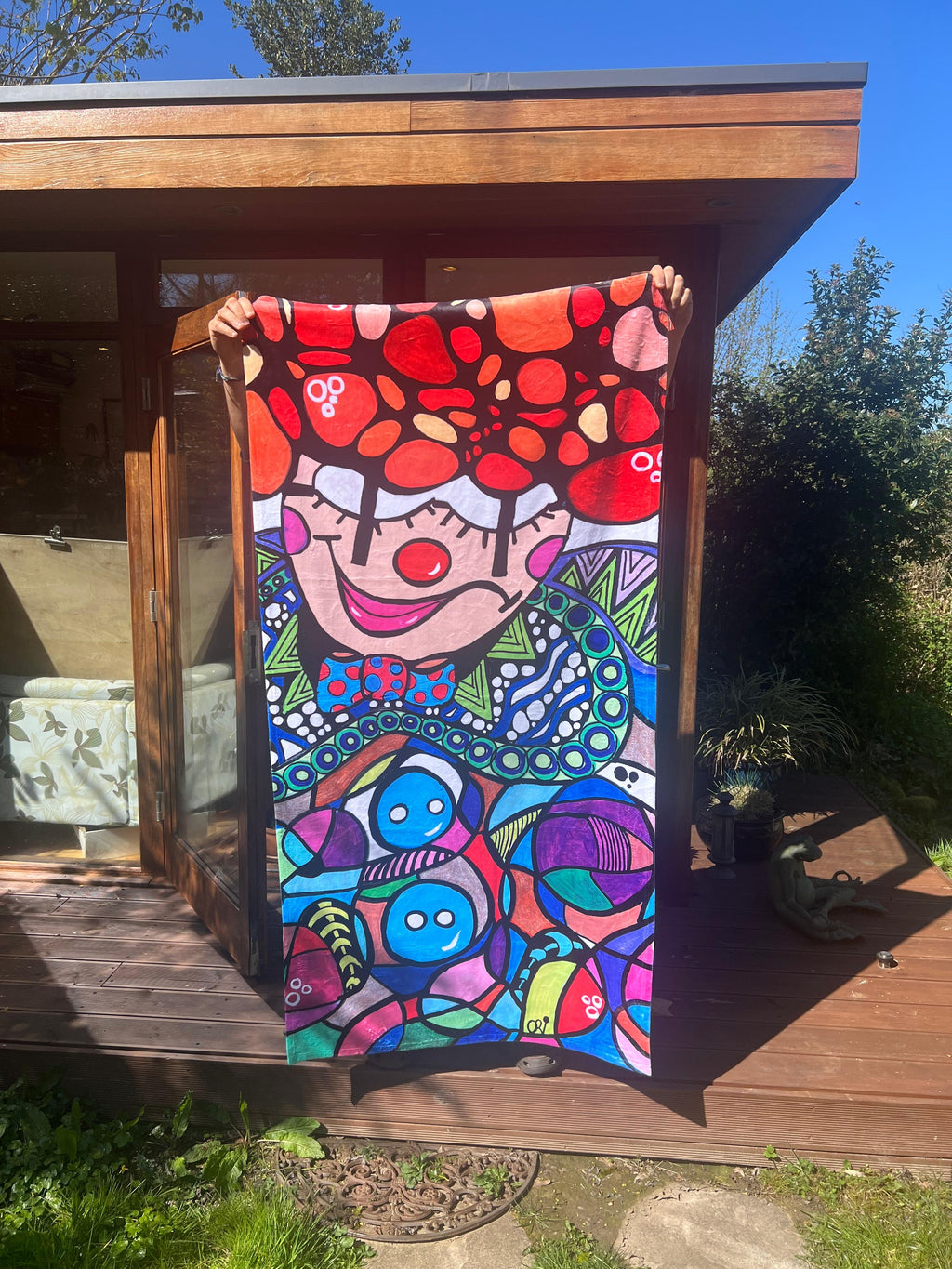 Clowning Around Beach Towel - Original Art Print